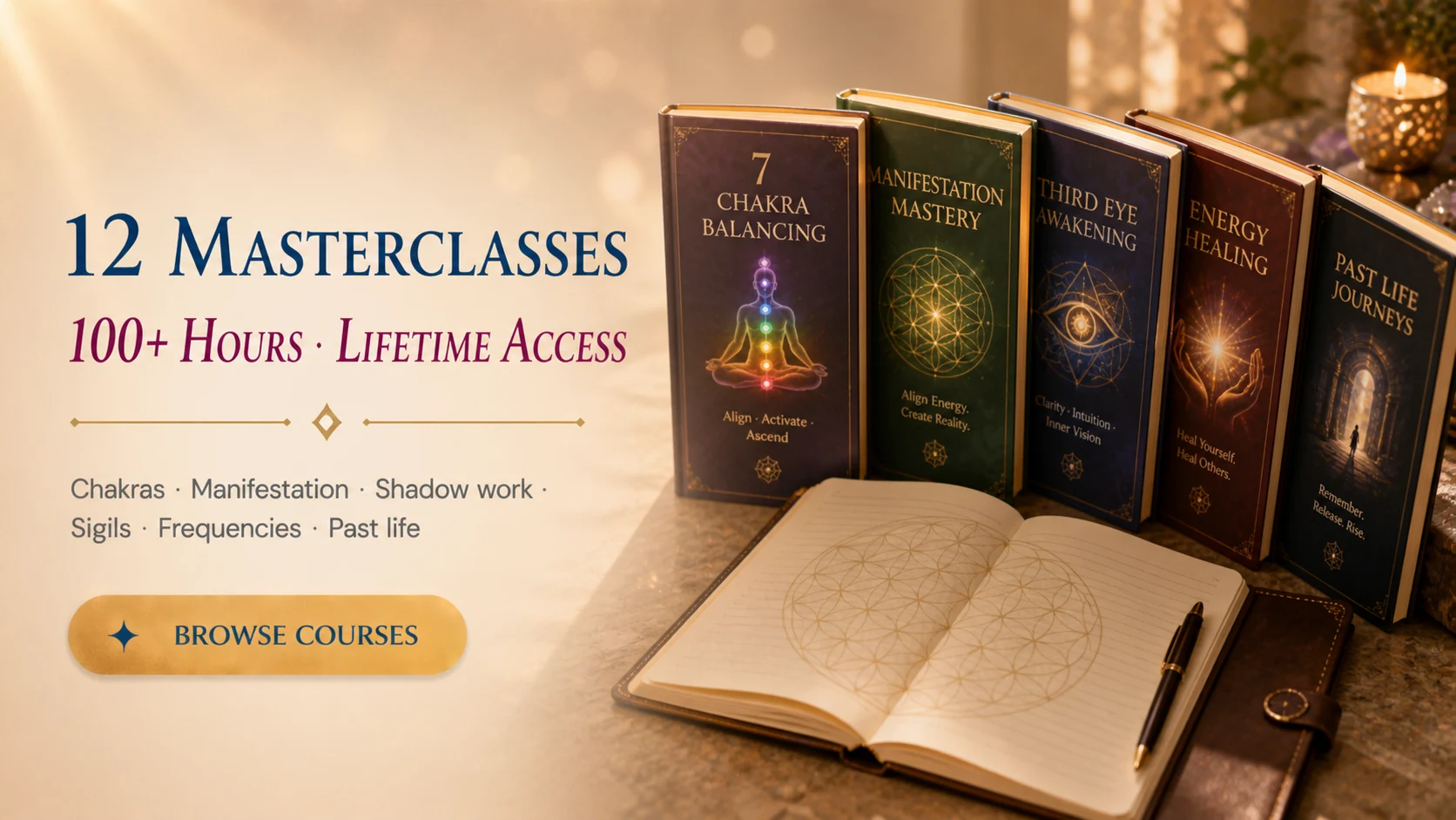 12 Masterclasses · 100+ Hours · Lifetime Access