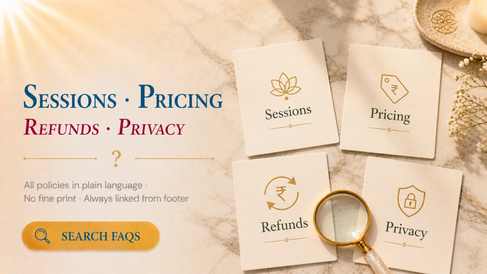 Sessions · Pricing · Refunds · Privacy